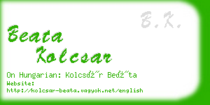 beata kolcsar business card